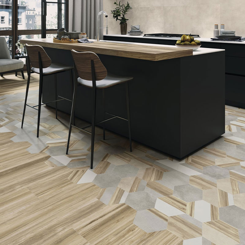 Carreau Hexawork, Cenere, 21x18,2 cm