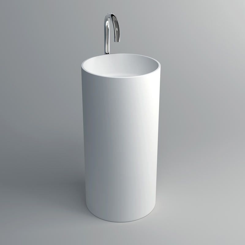 Lavabo à poser 40x82 cm, matière composite, Mineral