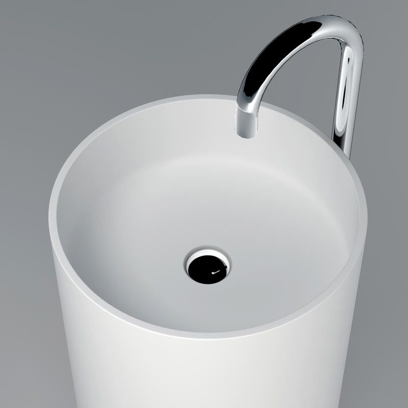 Lavabo à poser 40x82 cm, matière composite, Mineral