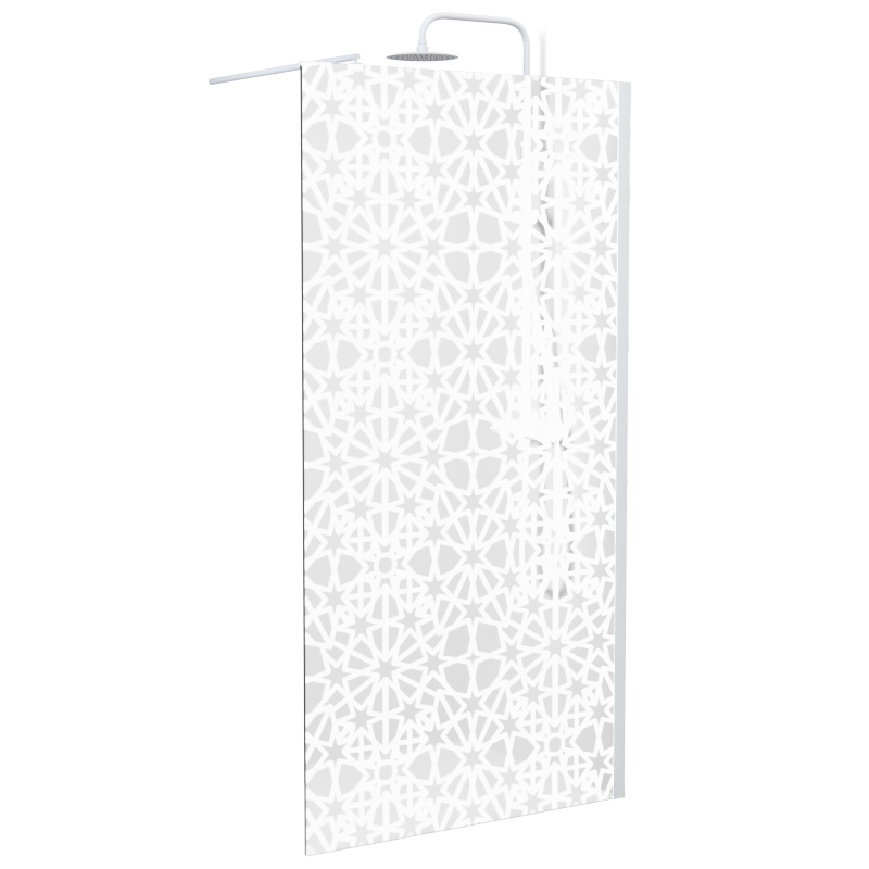Paroi fixe Sérigraphiée, Profilé Blanc Mat, 80, 100, 110 et 120 cm, Palmeraie Altea