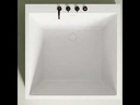 Baignoire îlot carrée blanc mat, 120x120 cm, Tetra
