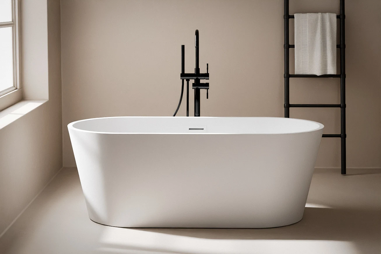 Baignoire Ilot Ovale, 130 à 180 cm, Acrylique Mat, Calipso