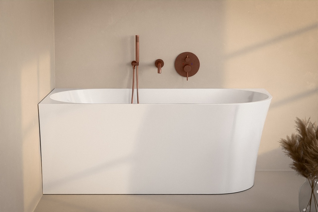 Baignoire îlot d'angle gauche, 150x78,5 cm ou 169,5x80,5 cm, acrylique, Paros