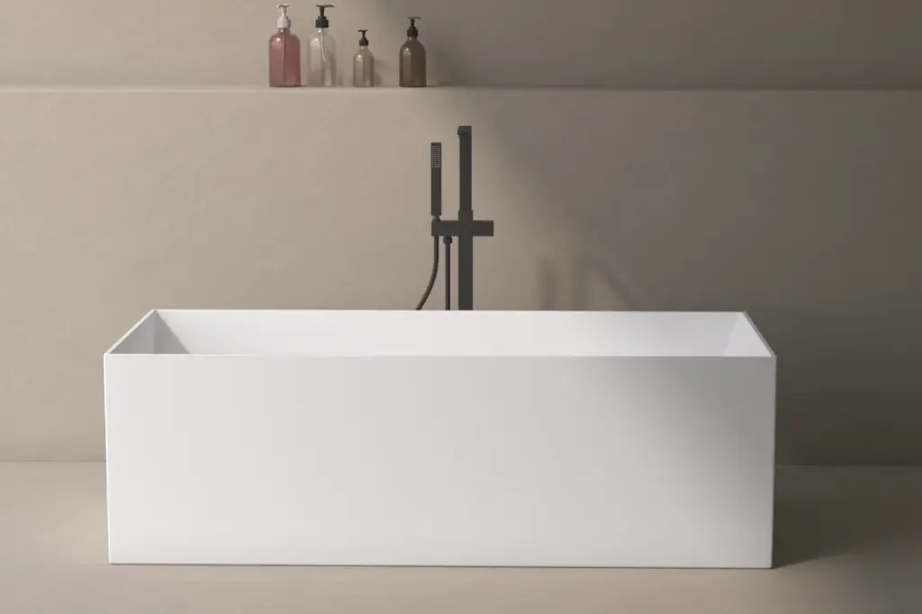 Baignoire îlot rectangulaire, solid surface