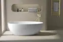 Baignoire îlot ovale, 150x76 cm à 180x90 cm, résine minérale