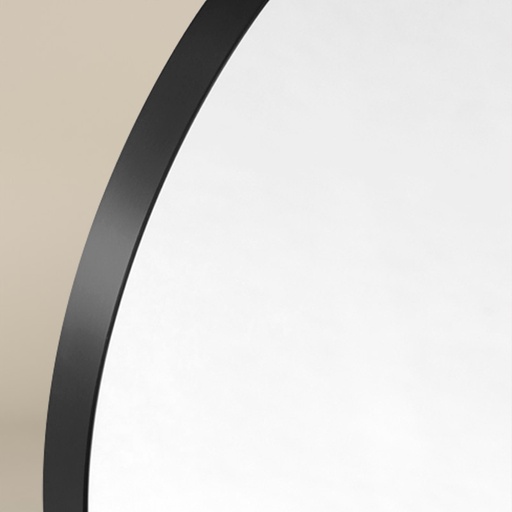 Miroir demi lune l.55 x H.100 cm en métal noir mat, Frame