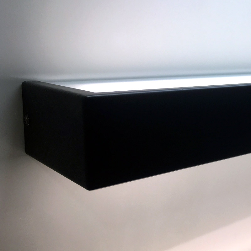 Applique box LED 50 cm, noir mat, Qube
