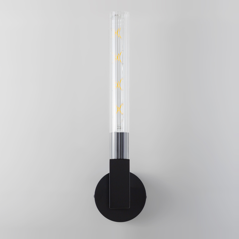 Applique murale 47 cm noir mat, Tube