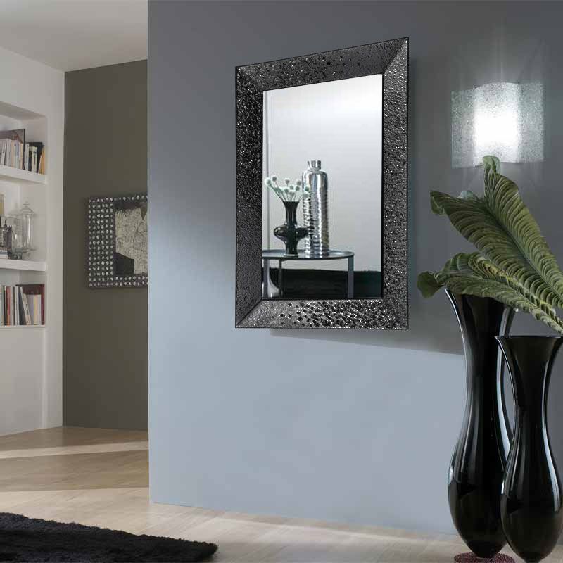 Céline, miroir salle de bain 98X70 cm, cadre verre noir