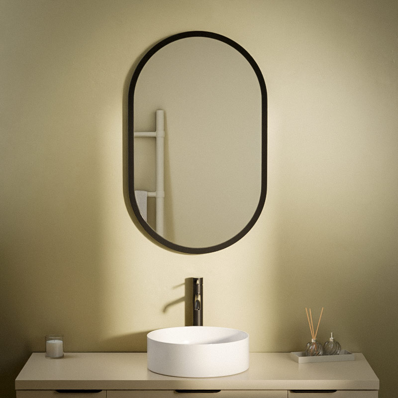 Miroir 50 x 80 cm avec cadre laqué noir mat, Cerdeña