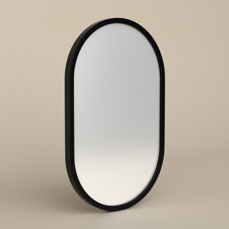 Miroir 50 x 80 cm avec cadre laqué noir mat, Cerdeña
