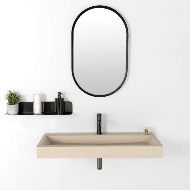 Miroir 50 x 80 cm avec cadre laqué noir mat, Cerdeña