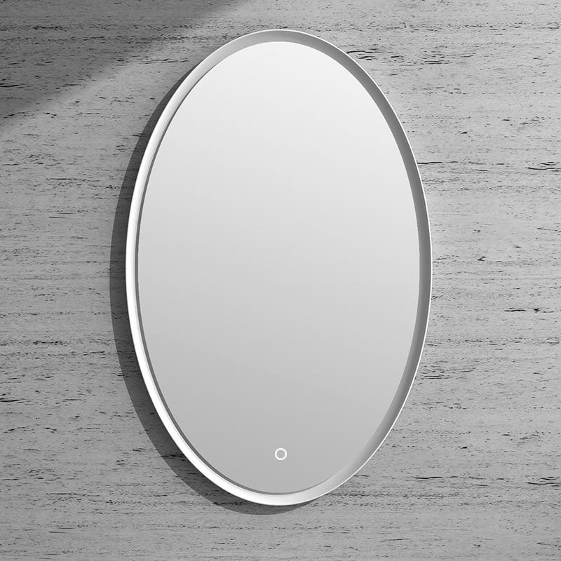 Miroir 55x85 cm minéral leds, matière composite minerale, Ovale