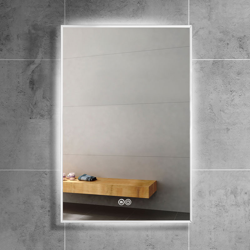 Miroir 60x80 cm rétro-éclairant LED, anti-buée, Pure