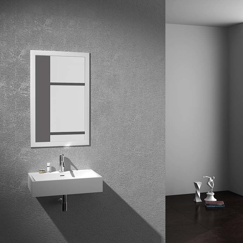 Miroir minéral , 91x56 cm, matière composite minerale, Rectangulaire