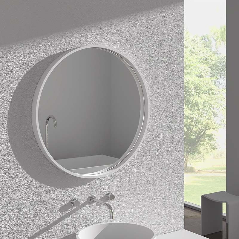 Miroir minéral , Ø70 cm, matière composite minérale, Rond
