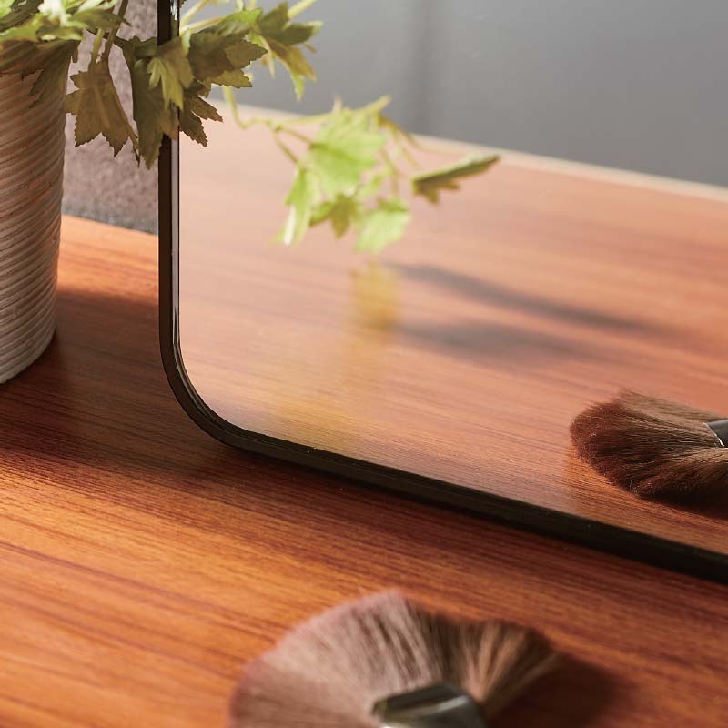 Miroir rectangulaire l.50 x H.75 cm en métal noir mat, Frame