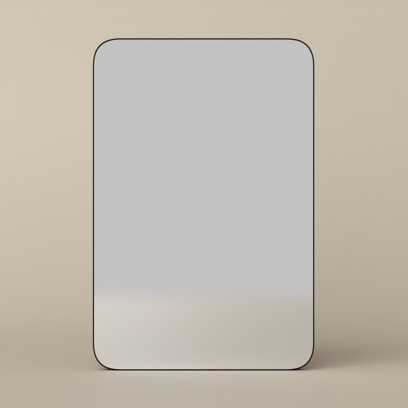 Miroir rectangulaire l.50 x H.75 cm en métal noir mat, Frame