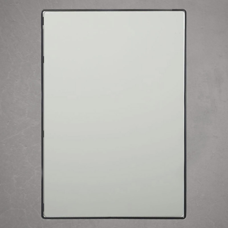 Miroir rectangulaire l.60 x H.80 cm en métal noir mat, Frame