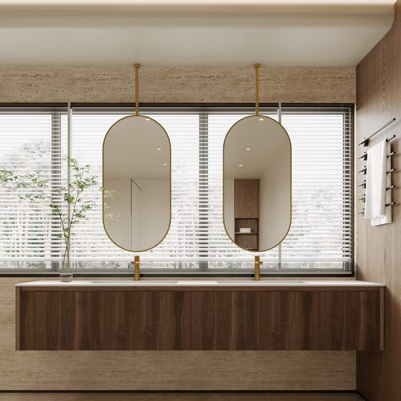 Miroir suspendu Doré brossé 50X100, Châtelet