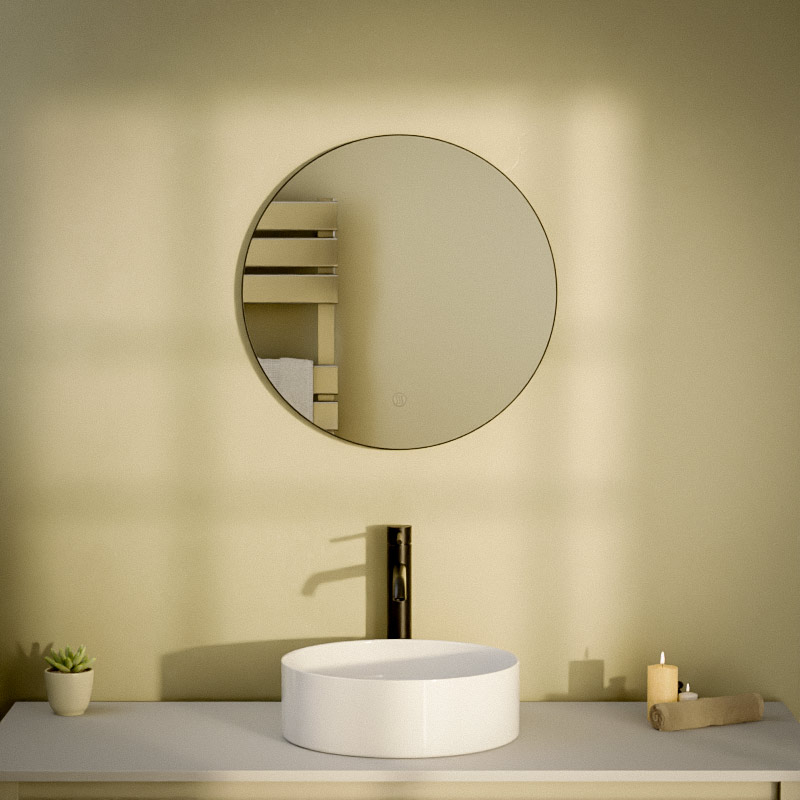 Miroir Ø50 cm rond, antibuée, Châtelet, 3 couleurs