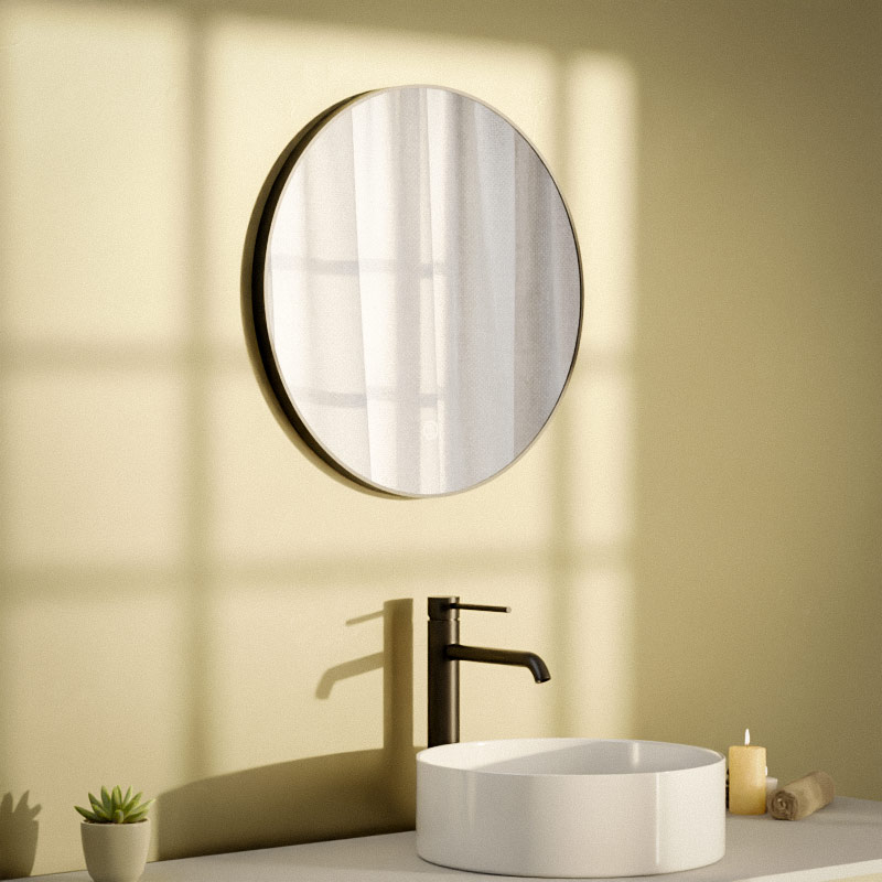 Miroir Ø50 cm rond, antibuée, Châtelet, 3 couleurs