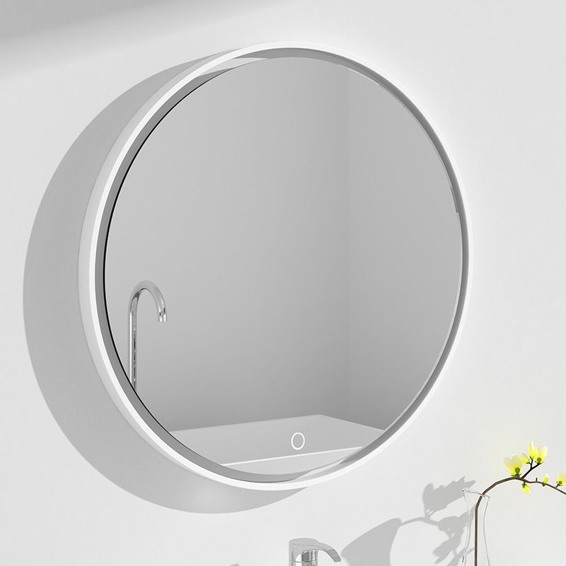 Miroir Ø70 cm Led minéral, matière composite minérale, Rond Plat