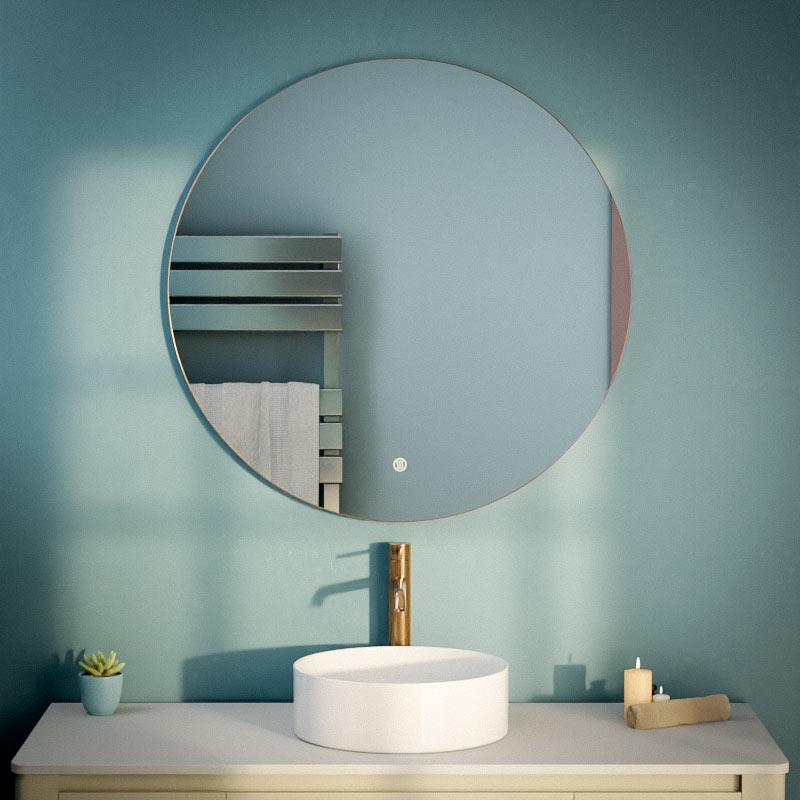 Miroir Ø80 cm rond, antibuée, Châtelet, 3 couleurs