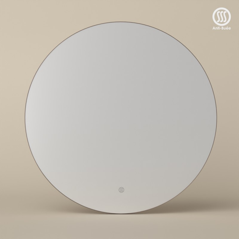 Miroir Ø80 cm rond, antibuée, Châtelet, 3 couleurs