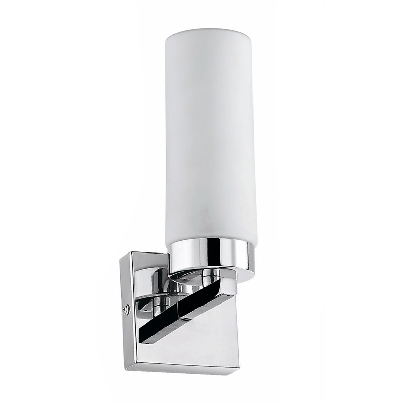 Pack miroir en composite minérale, Rond et 2 appliques chromées, Tube
