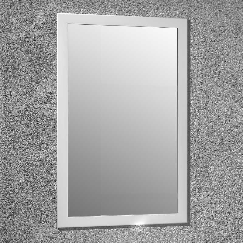 Pack miroir minéral rectangulaire, 91x56 cm, et applique Qube, Blanc
