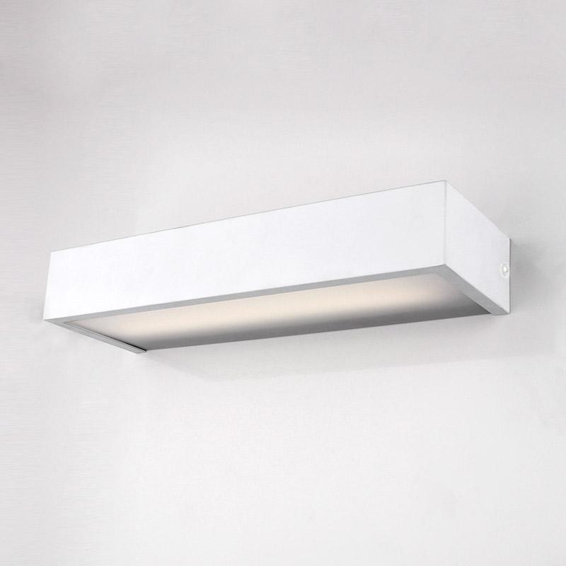 Pack miroir minéral rectangulaire, 91x56 cm, et applique Qube, Blanc