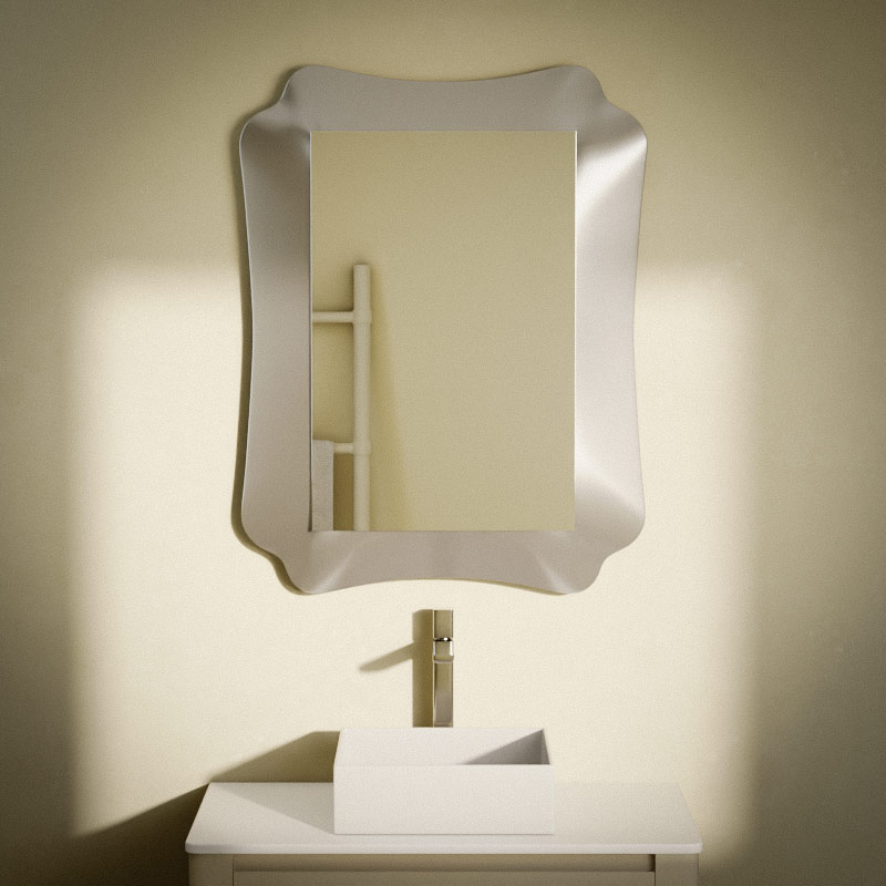 Miroir 90x69 cm, blanc ou argenté, Marine
