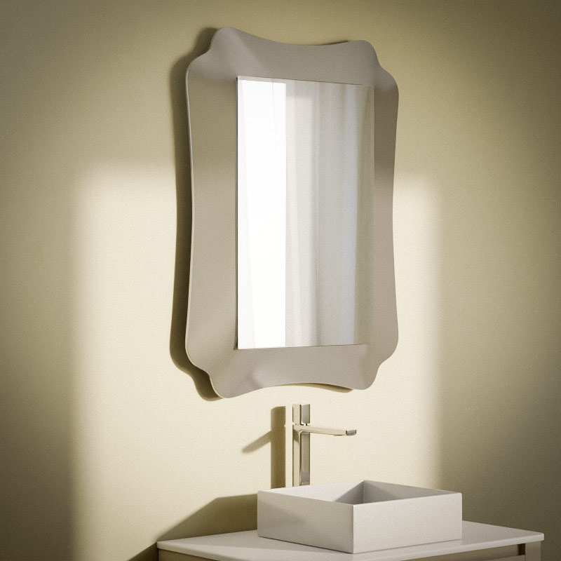 Miroir 90x69 cm, blanc ou argenté, Marine
