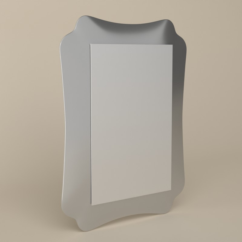 Miroir 90x69 cm, blanc ou argenté, Marine