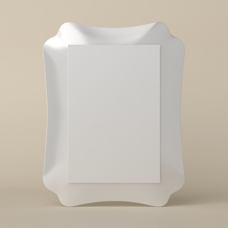 Miroir 90x69 cm, blanc ou argenté, Marine