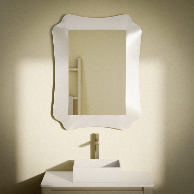 Miroir 90x69 cm, blanc ou argenté, Marine