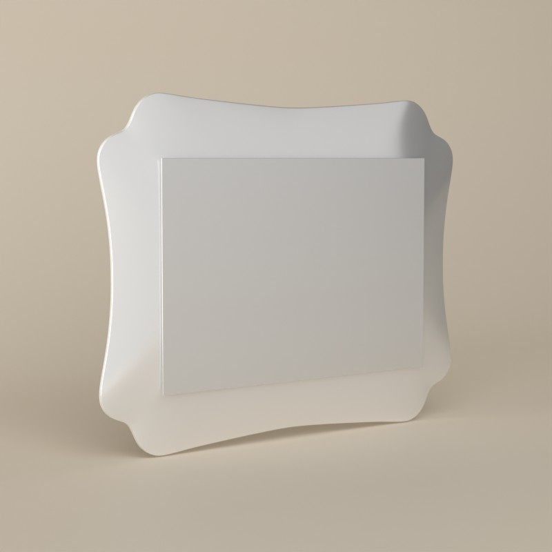 Miroir 90x69 cm, blanc ou argenté, Marine
