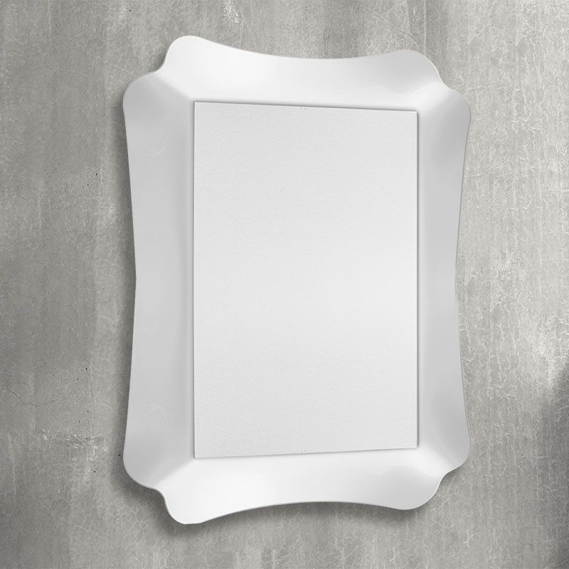 Miroir 90x69 cm, blanc ou argenté, Marine