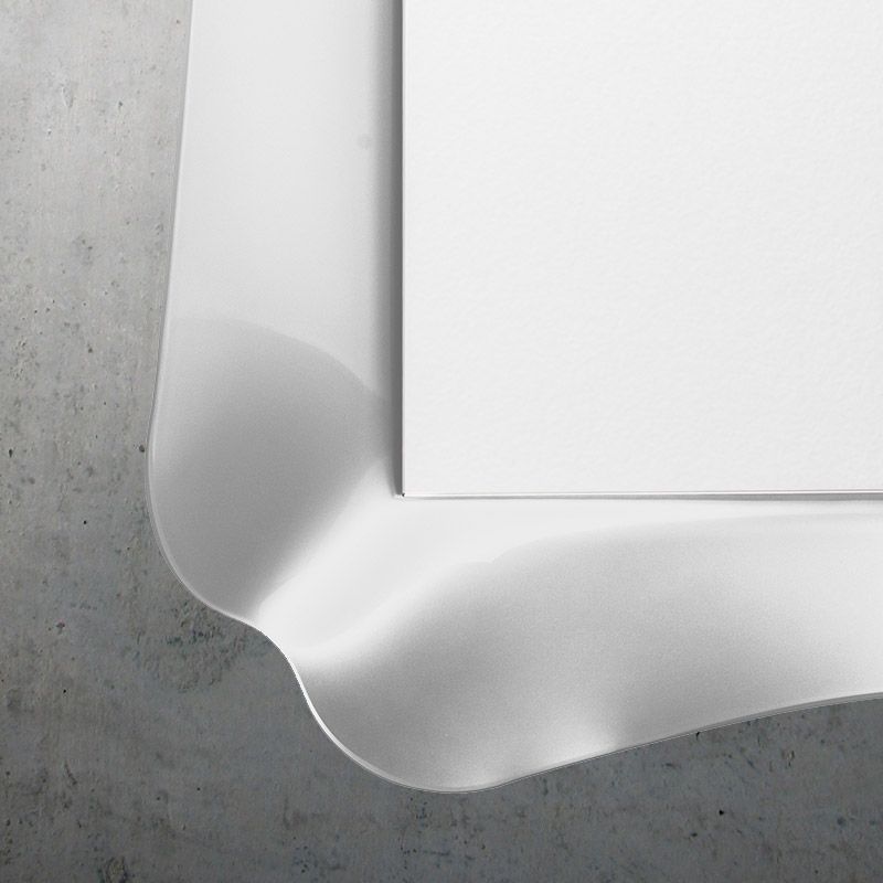 Miroir 90x69 cm, blanc ou argenté, Marine
