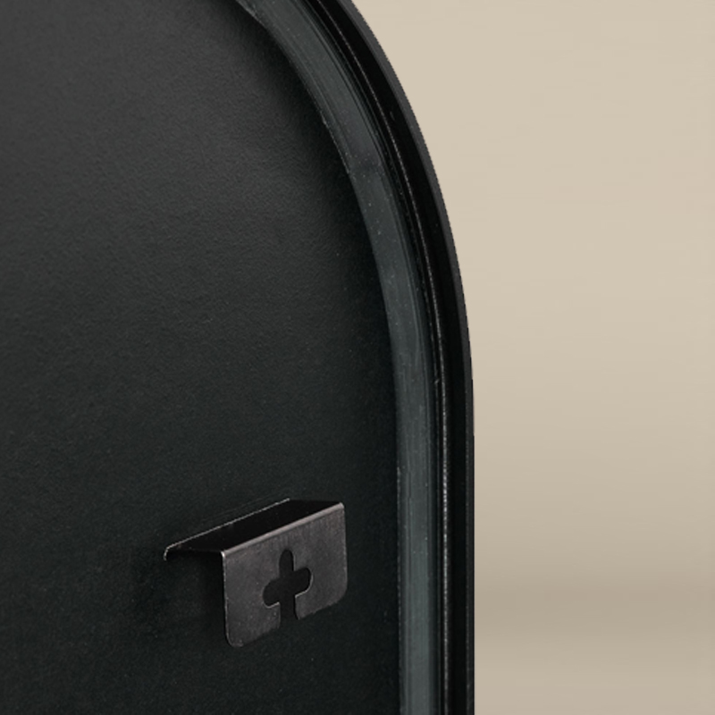 Miroir Ø50 cm rond, antibuée, cadre noir mat, Châtelet