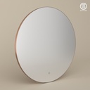 Miroir Ø80 cm rond, antibuée, cadre doré rose brossé, Châtelet