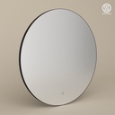 Miroir Ø80 cm rond, antibuée, cadre noir mat, Châtelet