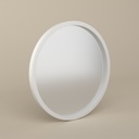 Miroir rond Ø50 cm avec cadre laqué blanc mat, Leyte