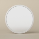 Miroir rond Ø50 cm avec cadre laqué blanc mat, Leyte
