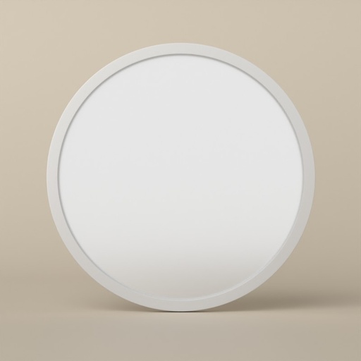 Miroir rond Ø50 cm avec cadre laqué blanc mat, Leyte