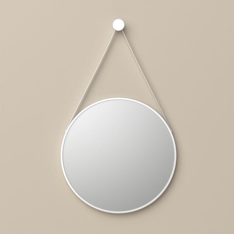Miroir barbier Ø60 cm blanc , Liana
