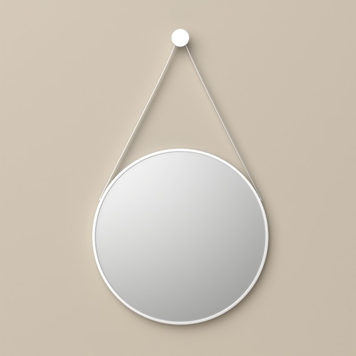 Miroir barbier Ø60 cm blanc , Liana