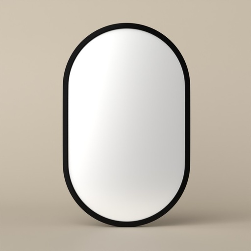 Miroir 50 x 80 cm avec cadre laqué noir mat, Cerdeña