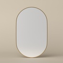 Miroir 50x80 cm avec cadre en métal finition laiton, Oblong
